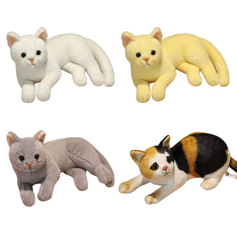1 Thú Nhồi Bông Hình Mèo Mini 32cm/12inch Giống Thật Làm Quà Tặng Cho Bé Gái