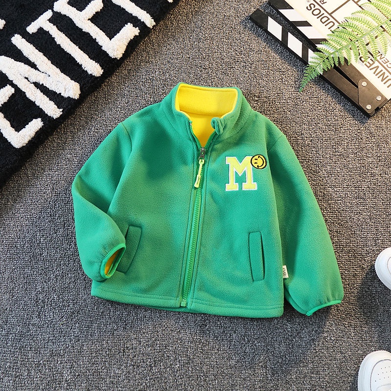 Áo Khoác Lông Cừu Tay Dài Thời Trang Thu Đông 2022 Dành Cho Bé Trai