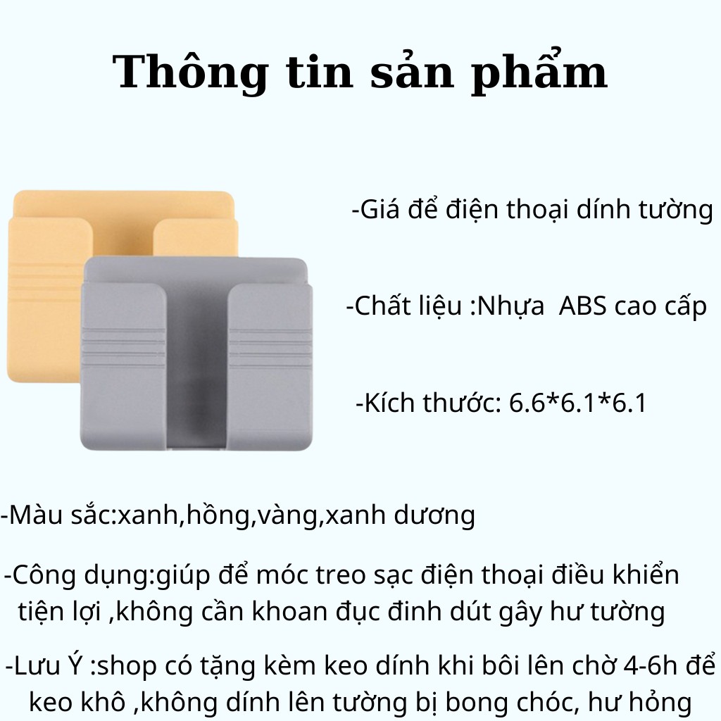 [Tặng thêm keo dính] Kệ Dán Tường Để Điện Thoại, Remote - Giá Đỡ Sạc Điện Thoại Thông Minh