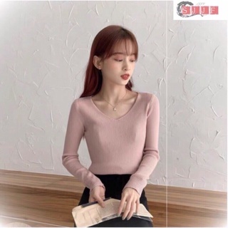 💥Áo len cổ tim nhiều màu cho nữ