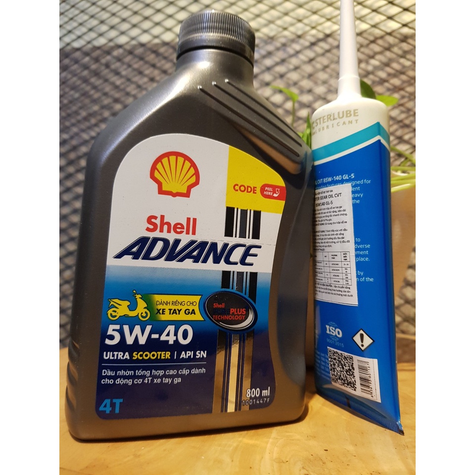 Nhớt hộp số CVT GL-5 120ml, nhớt xe ga cao cấp Shell Advance Ultra 5W40