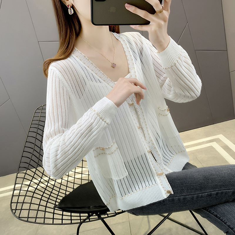 Áo Khoác Cardigan Dệt Kim Chống Nắng Cho Nữ