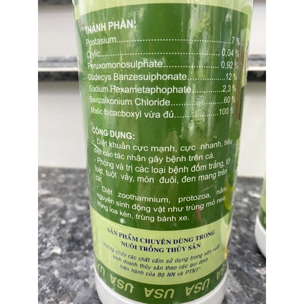1L VIRKON USA sát khuẩn diệt khuẩn cực mạnh, cực nhanh tiêu diệt tảo tác nhân gây bệnh trên cá