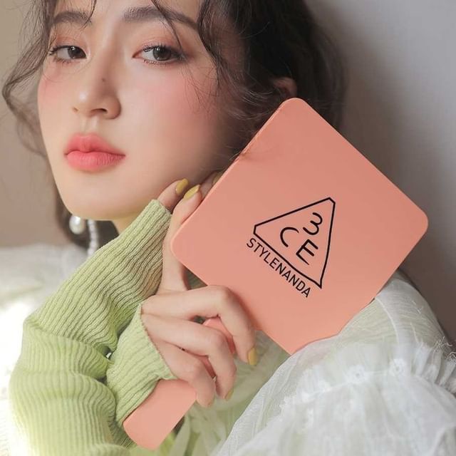 Gương Cầm Tay 3CE Square - Pink Rumour Mini Hand Mirror Hồng