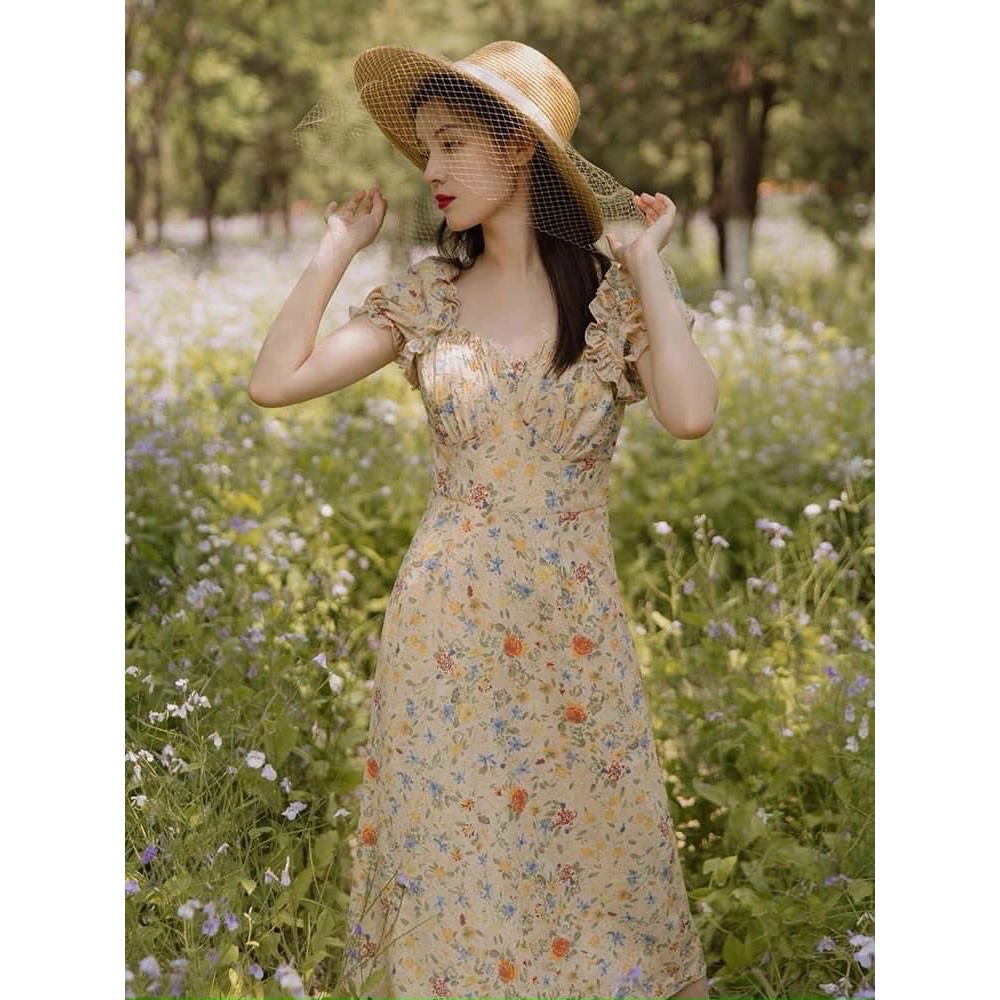 VÁY HOA MAXI CÚP BÈO sale