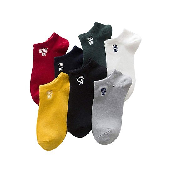 Bộ 7 đôi tất ngày cổ ngắn cho nam-nữ tặng kèm túi đựng cực đẹp