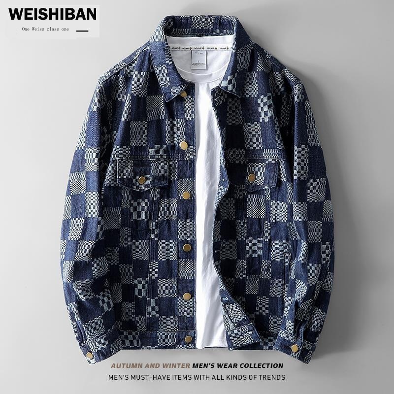Áo Khoác denim Dáng Rộng Họa Tiết Caro Thời Trang Thu Đông Chất Lượng Cao Cho Cặp Đôi