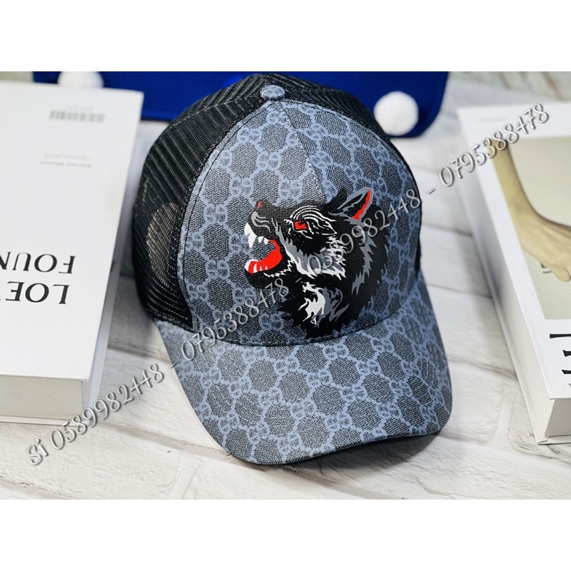 NÓN KẾT PHỐI LƯỚI CON CHÓ SÓI XANH