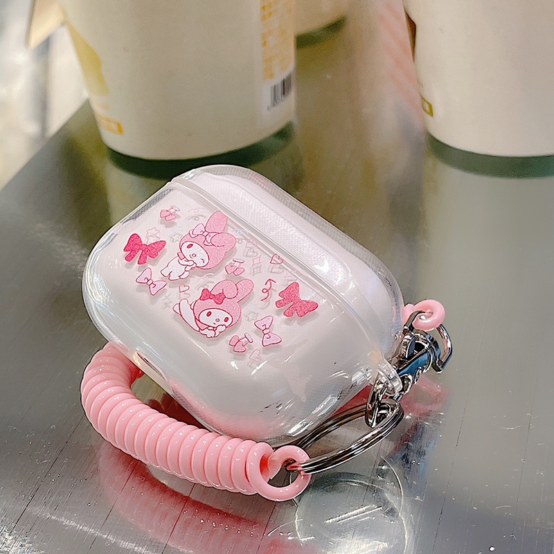 Vỏ Bảo Vệ Hộp Sạc Tai Nghe airpods 1 2 Pro 3rd Generation Pro 1/2 Trong Suốt Chống Sốc Họa Tiết Hoạt Hình Kèm Dây Đeo Kiểu Nhật Hàn