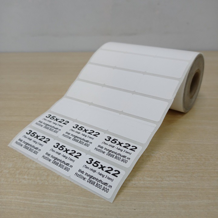 [35*22mm]3600 tem giấy in mã vạch, mini code barcode QR code dạng decal dán máy in nhiệt