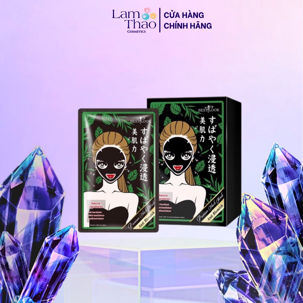 Mặt Nạ Tràm Trà Kiểm Soát Dầu &amp; Mụn Sexylook Tea Tree Anti Blemish Black Facial Mask 28ml