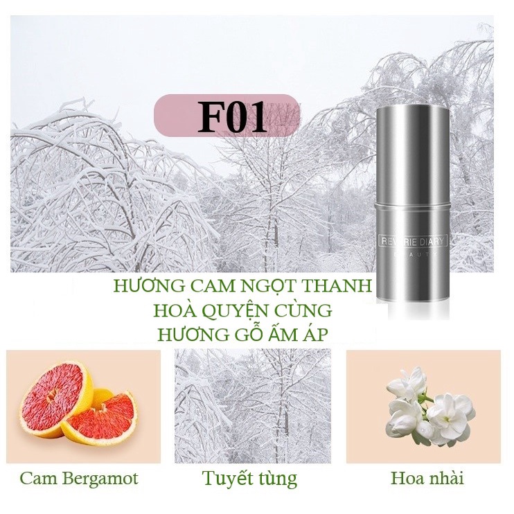 Nước hoa khô dạng sáp Reverie Diary hương hoa cỏ thanh mát hàng nội địa Trung