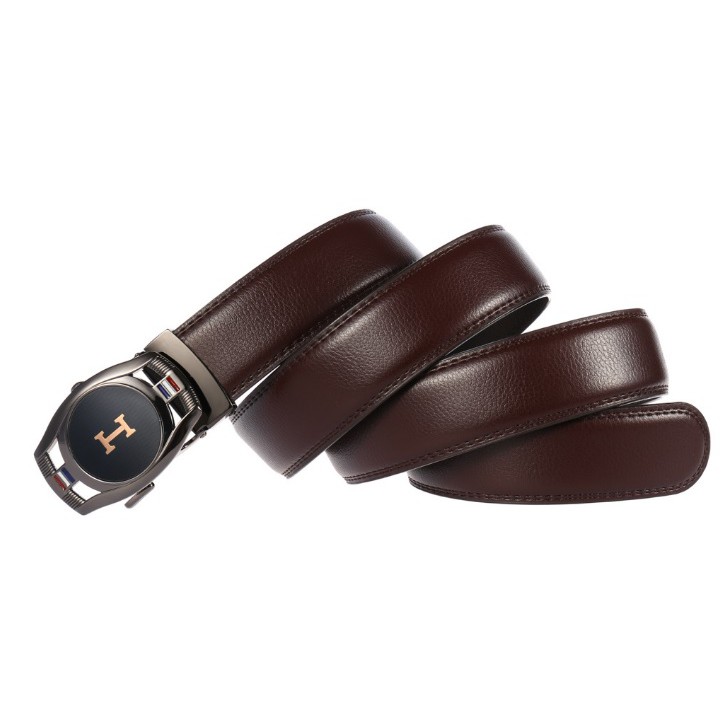 Thắt Lưng Dây Nịt Nam Da Bò 100% Khóa Tự Động H1- Đồ Da Kingshop