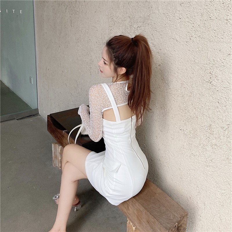 Đầm dáng ôm tay lưới dài Emilyshop