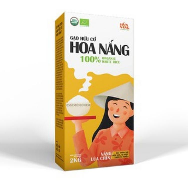 Gạo Hữu Cơ Hoa Nắng Vàng Lúa Chín Và Xanh Mạ Non - Hộp 2kg