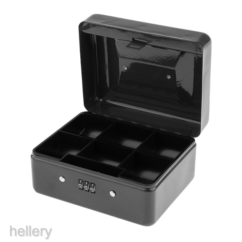 [HelleryVN] Hộp Đựng Tiền Mini Bằng Thép Có Khóa Di Động Có Khay Đựng Tiền Có Thể Tháo Rời
