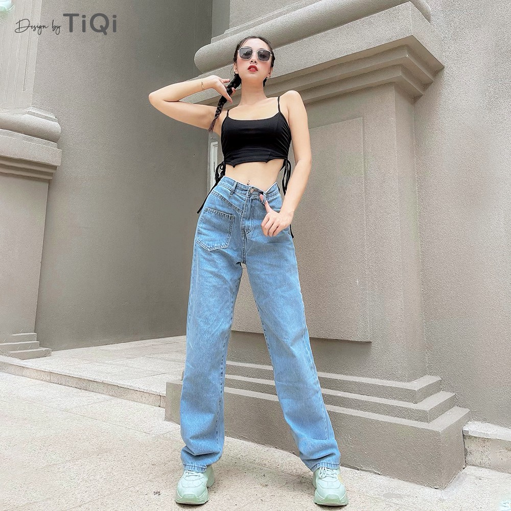 Quần jean ống rộng nữ cao cấp TiQi Jeans B2-195