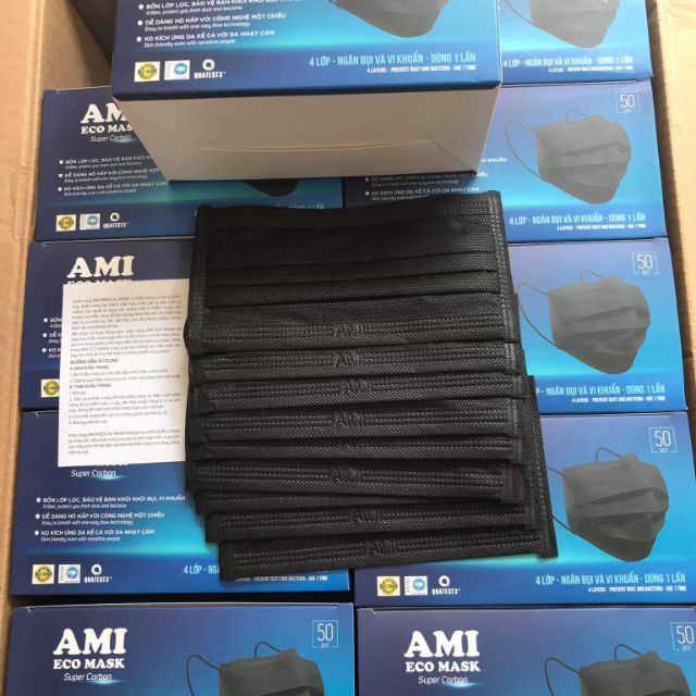  [CHÍNH HÃNG] Khẩu Trang Y Tế 4 Lớp Kháng Khuẩn Ami ( 50 chiếc 1 Hộp) | BigBuy360 - bigbuy360.vn