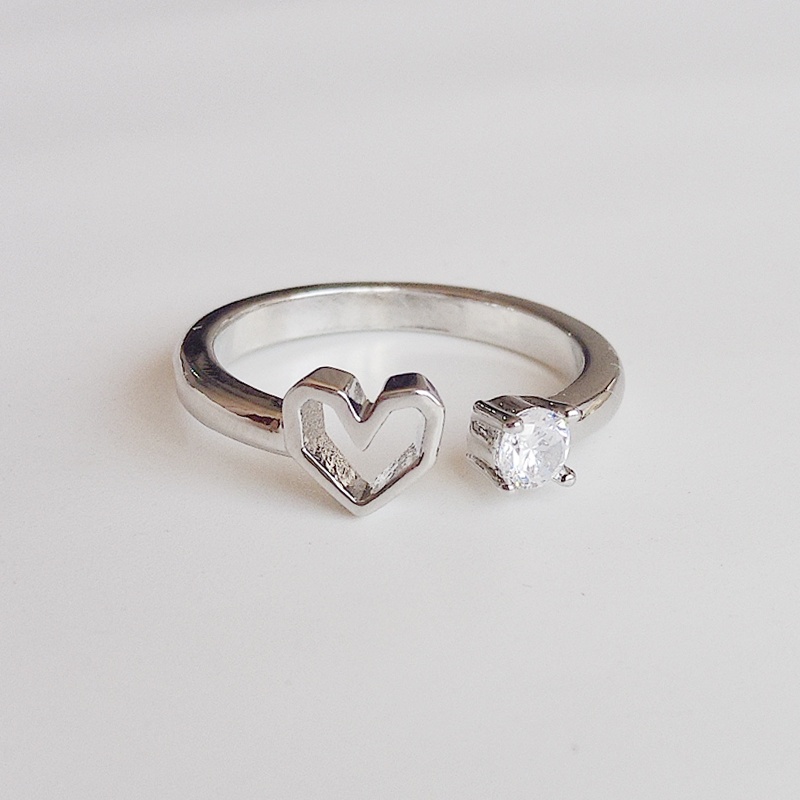 Nhẫn bạc nữ DaLiA Jewelry hình trái tim nhẫn hở
