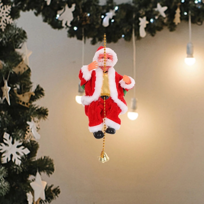 Đồ Chơi Trang Trí Cây Thông Noel Hình Ông Già Noel Chạy Bằng Pin Có Nhạc