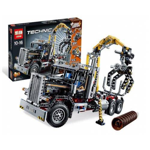 Lego -  Lepin 20059 ( Xếp hình Technic Xe Tải Gắp Gỗ Động Cơ Pin 1338 khối )