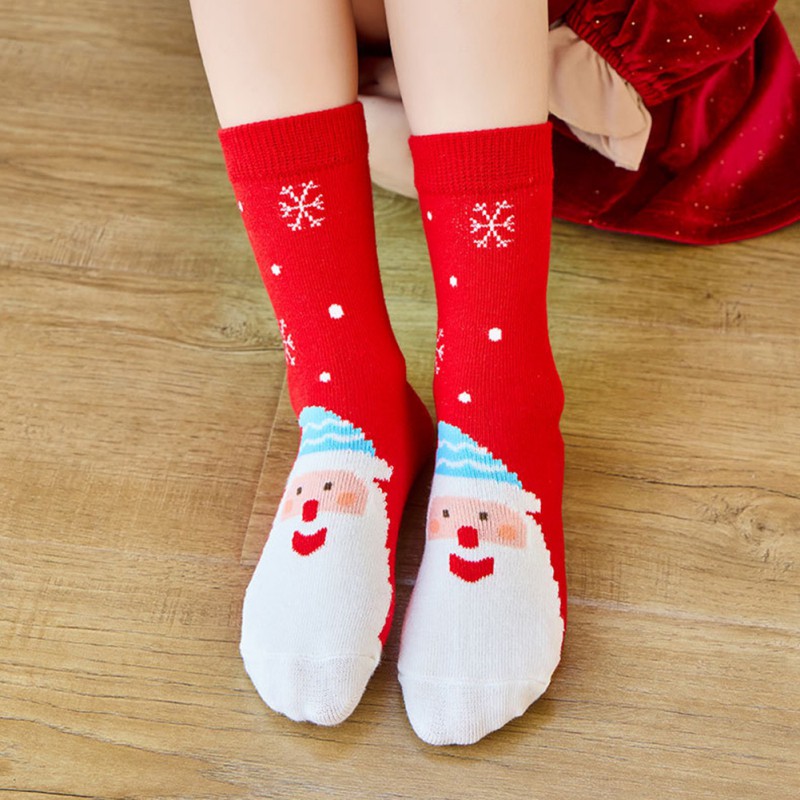 5 Đôi tất cotton mềm mại họa tiết giáng sinh dễ thương cho bé 1-12 tuổi