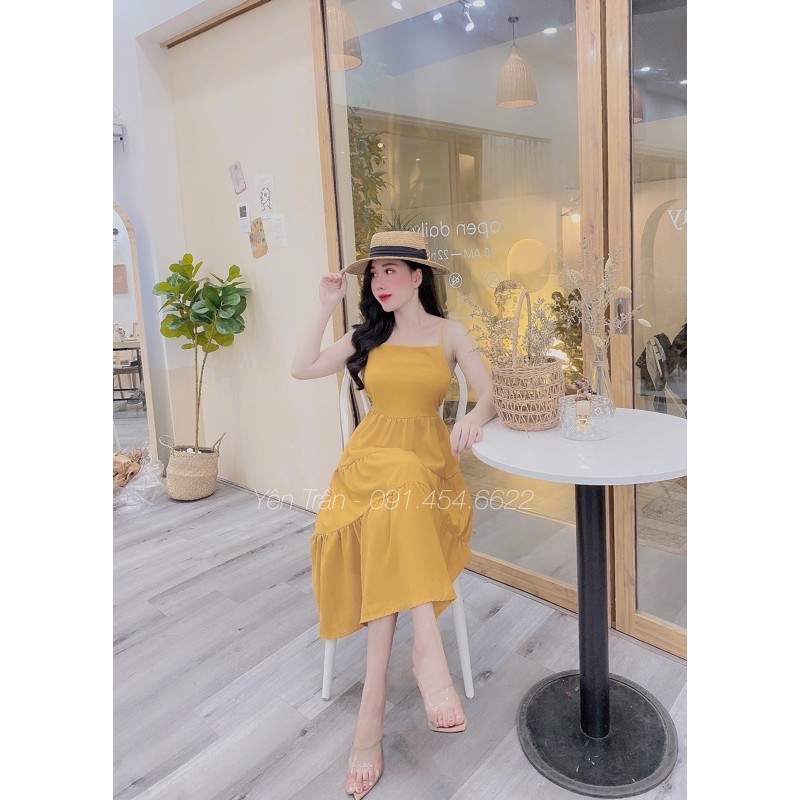 [ Mã FAMAYWA2 giảm 10K đơn 50K] Váy Maxy Đũi 3 Tầng Dáng Dài Hơ Lưng Thắt Nơ Sau Siêu Xinh | BigBuy360 - bigbuy360.vn