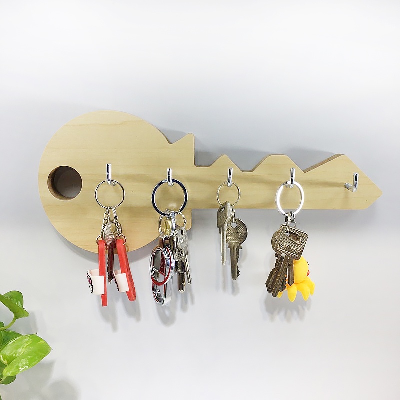 Gía móc treo chìa khóa bằng gỗ treo tường decor mẫu mã đa dạng
