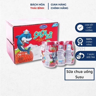 Thùng 48 Chai Sữa Chua Uống SuSu IQ Hương Dâu/Cam 80ml