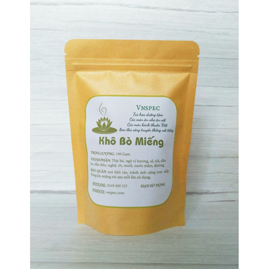 Khô bò nguyên miếng loại 1 - Món ăn vặt khoái khẩu Túi 100gram | BigBuy360 - bigbuy360.vn