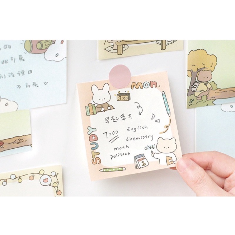 Giấy note ghi chú CARD LOVER 100 tờ hình gấu thỏ xinh xắn