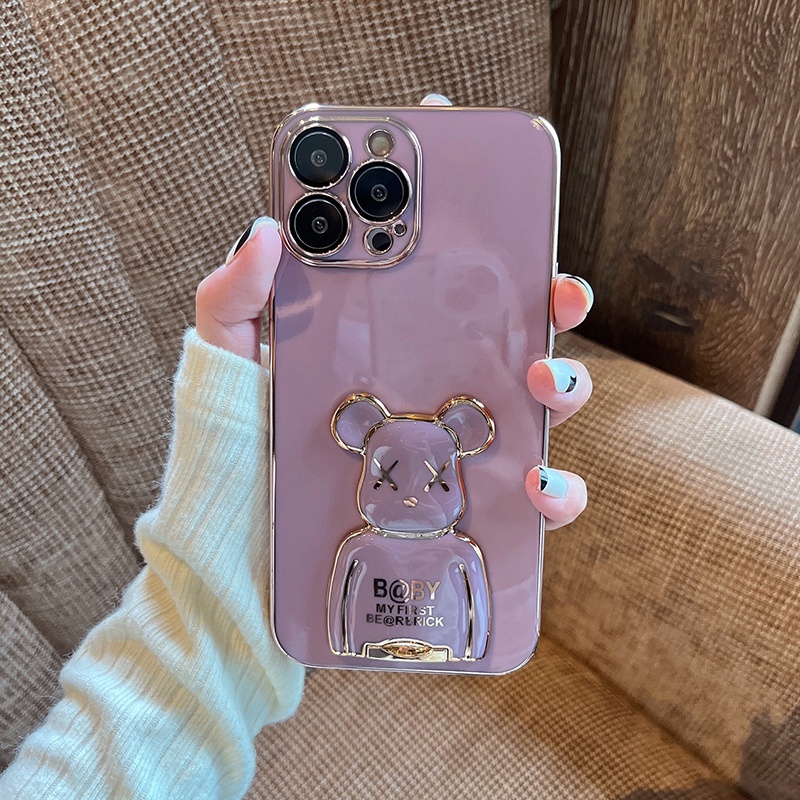 Ốp Điện Thoại Có Giá Đỡ Hình Gấu 3D Cho iPhone 13 12 11 pro max XS XR XAMAX 7/8SE2020 7/8PIUS