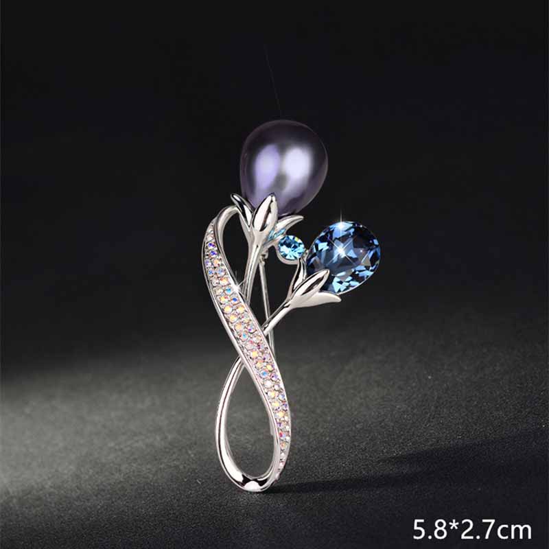 Ghim Cài Áo Hình Hoa Đính Ngọc Trai Nhân Tạo Thời Trang