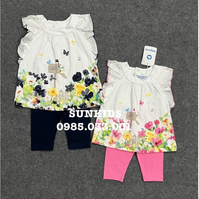 Set May0.ral áo váy hoa + quần legging