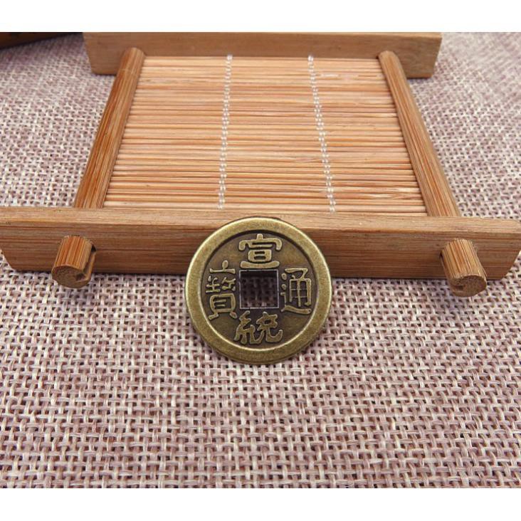 Dây Móc Khóa Đồng Tiền Xu Cổ Phong Thuỷ - Bỏ Ví - Chiêu Tài Lộc - Tượng Đồng
