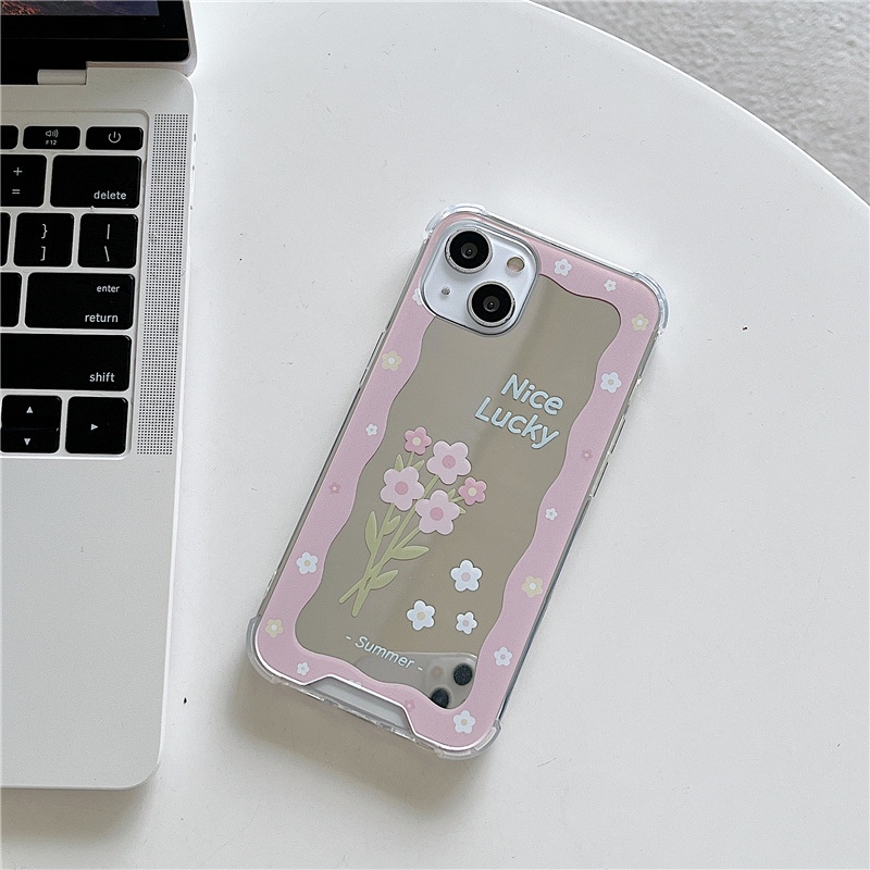Ốp lưng iphone Ốp Điện Thoại Tráng Gương Hình Bó Hoa Cho iphone 13Promax xs/7/8/Pro/Max/Mini Dinuo case