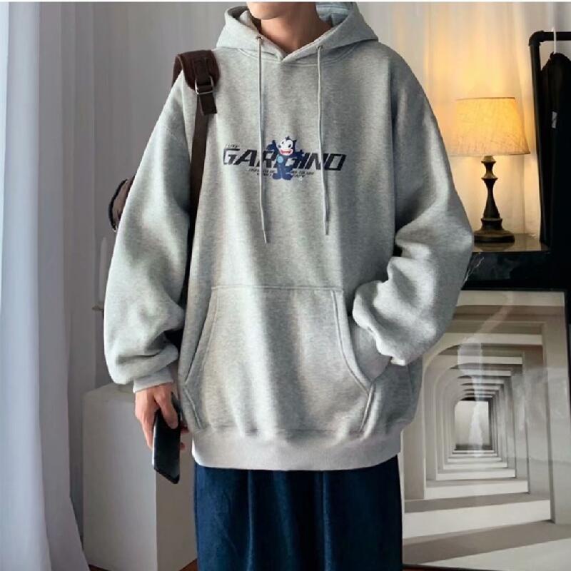 Áo hoodie dáng rộng in họa tiết hoạt hình phong cách Nhật Bản thời trang năng động cho nam và nữ size M-5XL