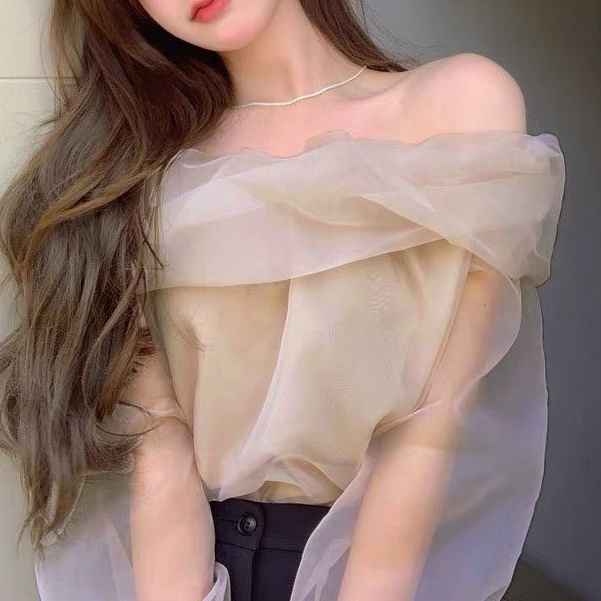 Áo Trễ Vai Đi Biển, Áo Voan Trễ Vai Tiều Thư, Áo Trễ Vai Sang Chảnh, Áo Trễ Vai Dài Tay_A7