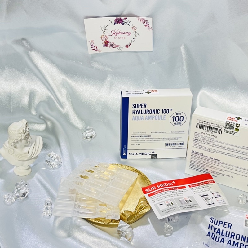 Tinh chất cấp nước Sur.Medic Super Hyaluronic 100TM Aqua Ampoule