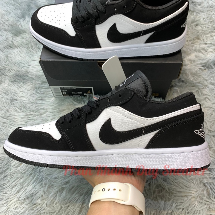 Giày sneaker jordan panda low trắng đen cổ thấp