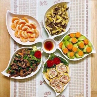 Set đĩa xoài trắng cao cấp gốm sứ bát tràng