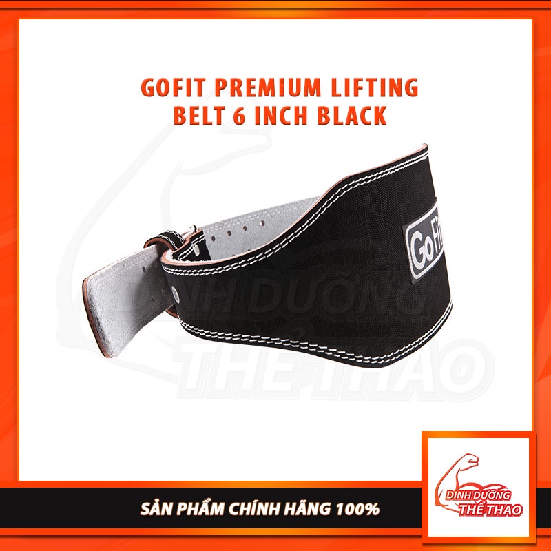 Đai lưng Thắt lưng Bảo vệ Cột sống Khi tập GOTFIT PREMIUM LIFTING BELT 6 INCH BLACK