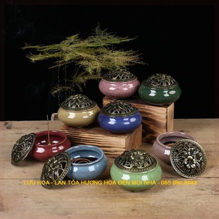Lư gốm xông trầm, đốt hương, trầm to bằng gốm sứ cao cấp - Mẫu LH10