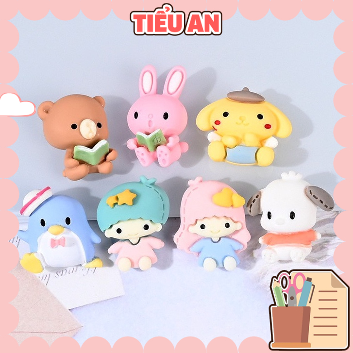 Charm (C241) slime/ Dụng Cụ Trang trí [Ko Keo &amp; Nút] Hình Thú Cưng và Bé Gái - Giá 1 cái