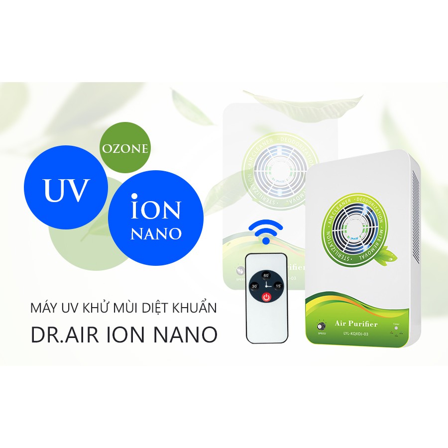 Máy UV khử mùi diệt khuẩn Dr.Air Ion Nano, khử mùi phòng , khử trùng không khí [ HSVN GLOBAL ]