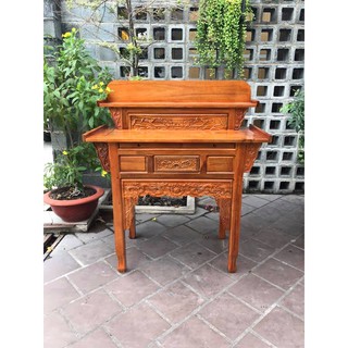 Bàn cúng gỗ Tràm bông vàng 2 tầng