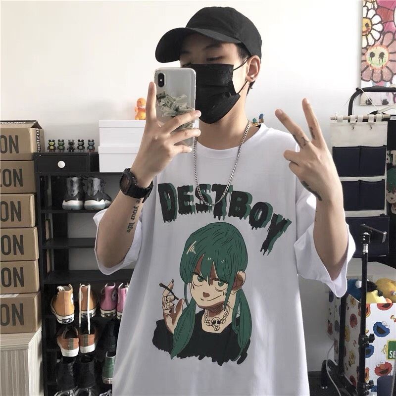 ÁO THUN NAN NỮ MÀU TRẮNG VẢI COTTON CO GIÃN FORM RỘNG TAY LỠ UNISEX DESTBOY FREESHIP