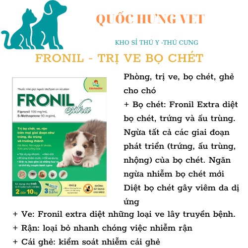 Fronil EXTRA mới Nhỏ gáy ngừa ve rận, bọ chét cho chó - QUỐC HƯNG VET