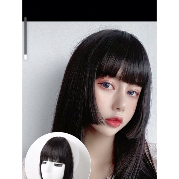 Tóc giả nữ mái 😝FREESHIP😝 Tóc giả mái thưa dày nhật bản có mai dày