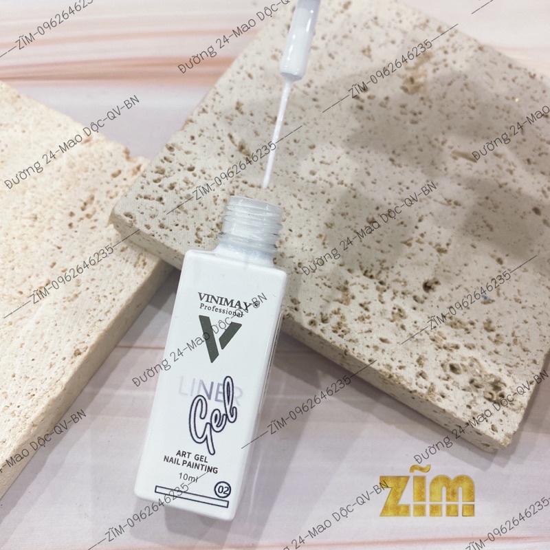 Cọ nét gel, sơn vẽ cọ nét, kẻ fen vẽ móng vinimay lẻ 4 màu đen, trắng, nhũ vàng, nhũ bạc